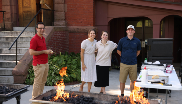 The admissions cooks relax with head Chef, Mr. Cosgrove