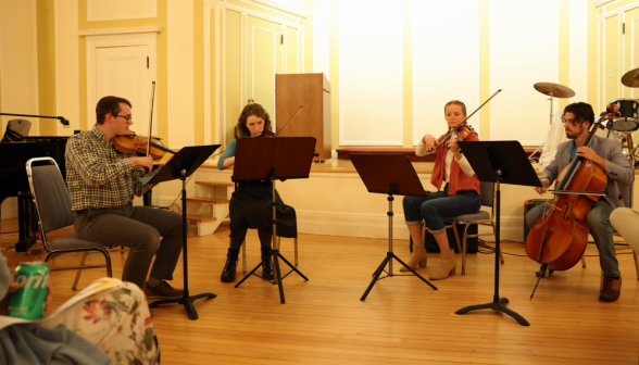 Thaddeus Gotcher ('25) and his string quartet of classmates