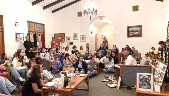 Suzie Andres speaks to the women of St. Therese Hall