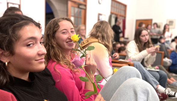 Suzie Andres speaks to the women of St. Therese Hall