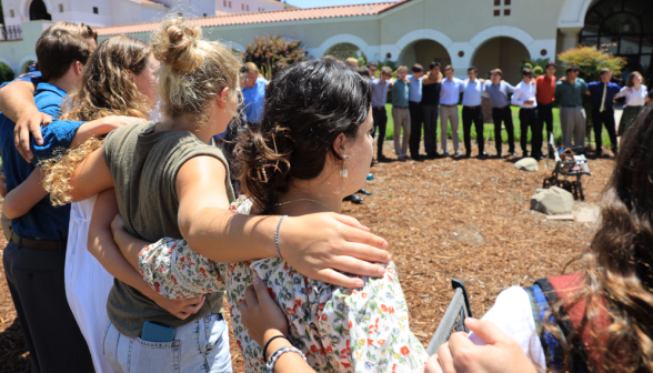 Students celebrate the end of classes