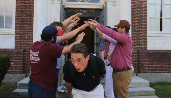 Students exit their last class