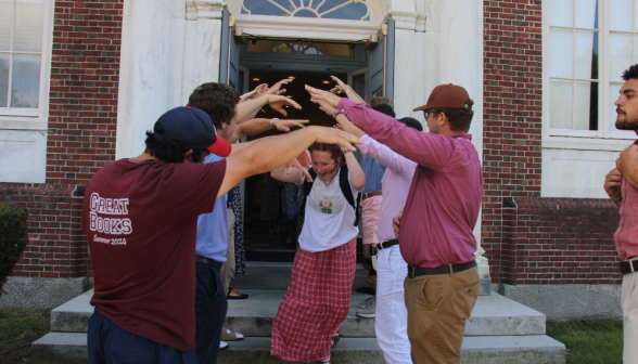 Students exit their last class