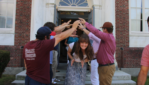 Students exit their last class