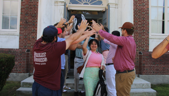 Students exit their last class