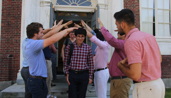 Students exit their last class