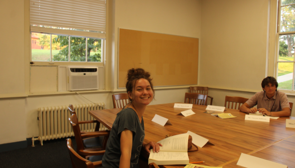 Students study Euclidean propositions