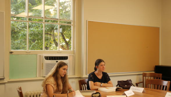 Students study Euclidean propositions