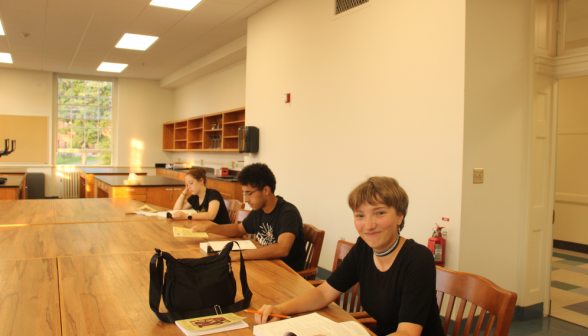 Students study Euclidean propositions