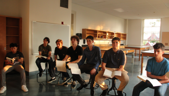 Students study Euclidean propositions