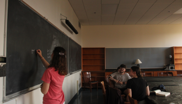 Students study Euclidean propositions