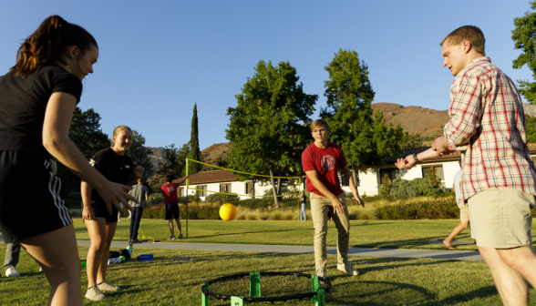 Students play Spike ball
