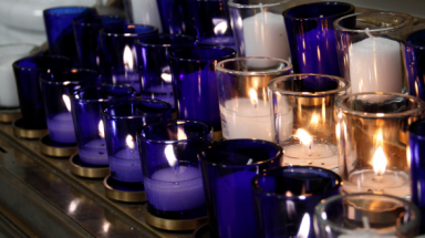 Votive candles in Our Lady of the Most Holy Trinity Chapel