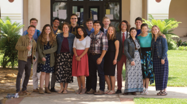Students pose on California campus