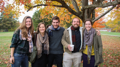Students on the New England campus