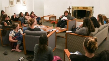 Anne Forsyth addresses the women students