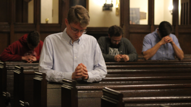 Students pray