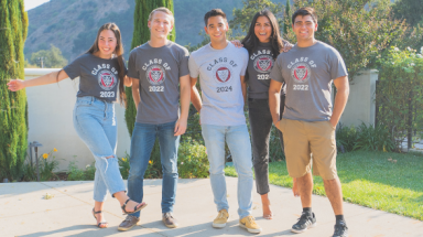 Students in their class t-shirts
