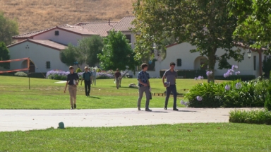 Students on the upper campus