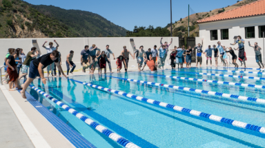 Seniors jump in the pool