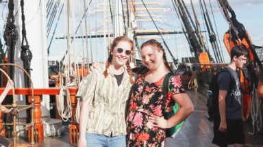 Sudents at USS Constitution