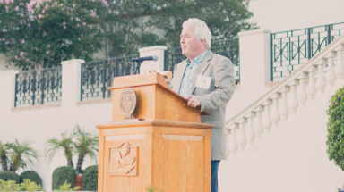 Dr. Paul O'Reilly gives a speech