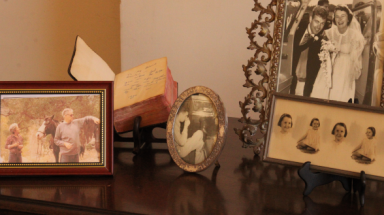 A table of memorabilia