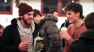 Two chat over milkshakes
