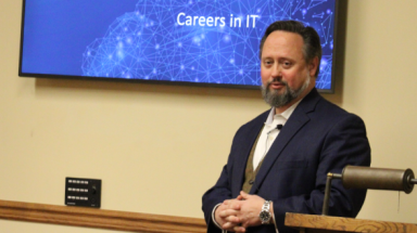 John Birch addresses the audience