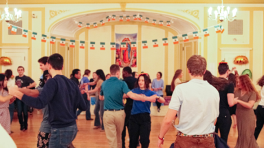 Students dance at the Mexican-themed dance