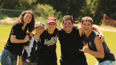 Five juniors pose for a photo