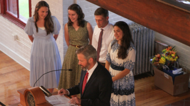 Dr. Gardner thanks the senior prefects