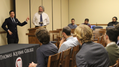 Speakers address students