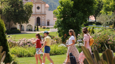 Students arrive on the California campus