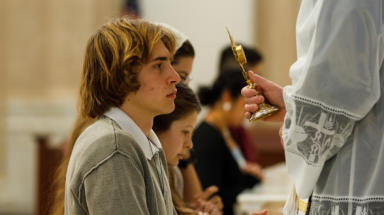 The blessing with a relic in California before finals