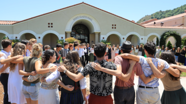 Students celebrate the end of classes
