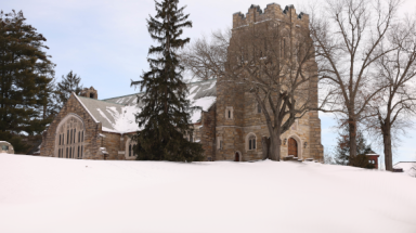 Our Mother of Perpetual Help Chapel in the snow