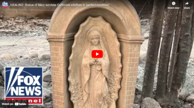 Fox News video thumbnail - statue of the Blessed Mother