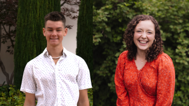 Head prefects Basil Gutch, Monica Weinkopf