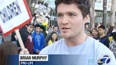 Brian Murphy ('14) on CBS-7 at 2014 Walk for Life