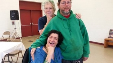 Maureen Gahan (’76) with clients