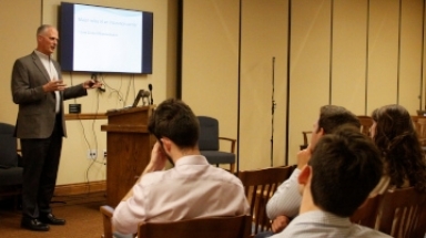 Ray Walshe talks to students (2020)