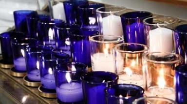 Votive Candles -- lighted