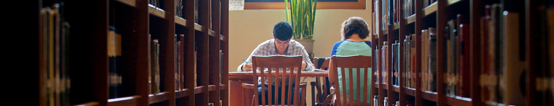 Student reading in California library