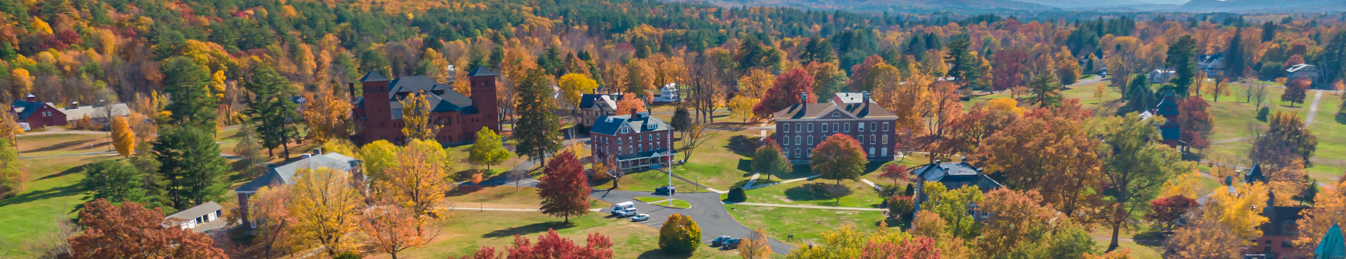 Aerial view of New England campus