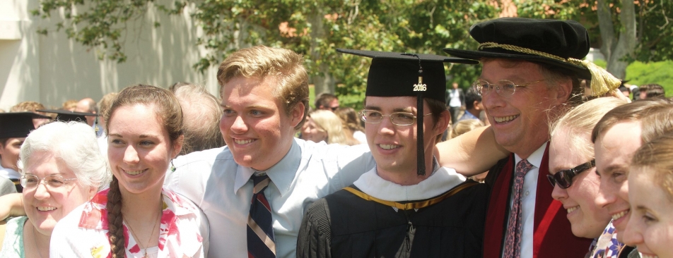 A family at Commencement