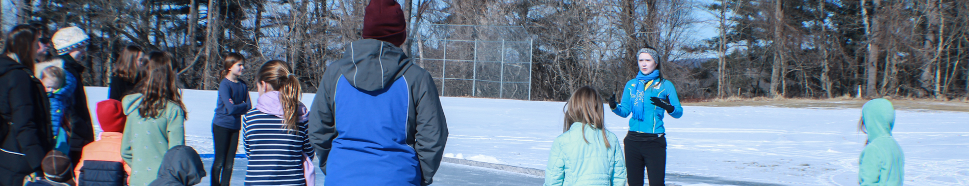 Siobhan Heekin-Canedy leads an ice-skating workshop