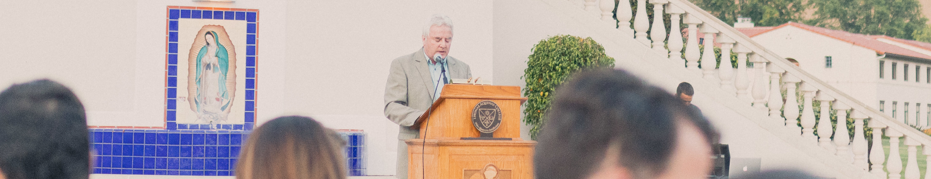 Dr. Paul O'Reilly delivers a speech