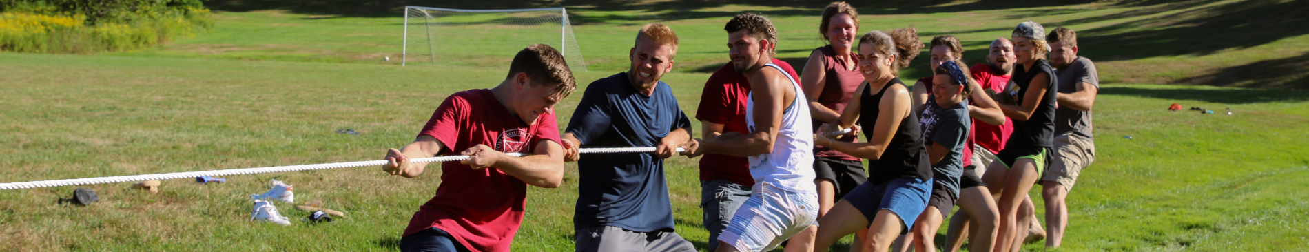 Seniors playing tug of war