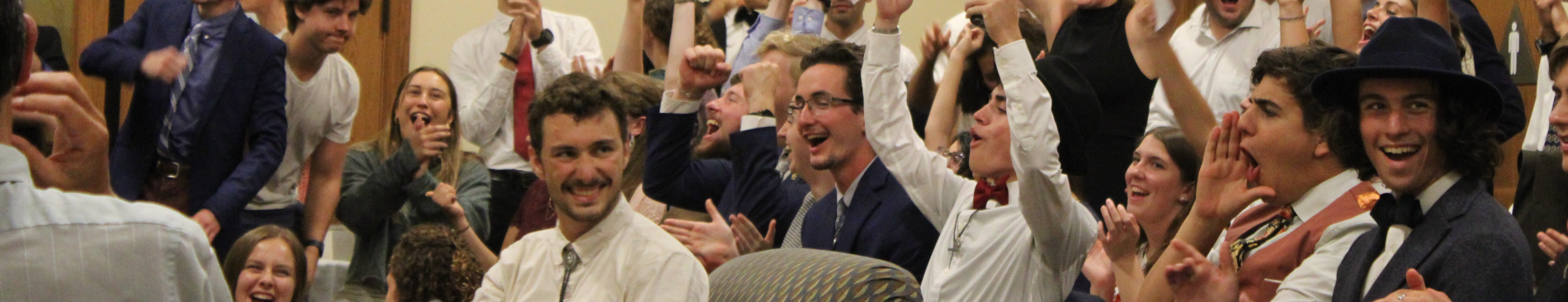 Students cheer enthusiastically